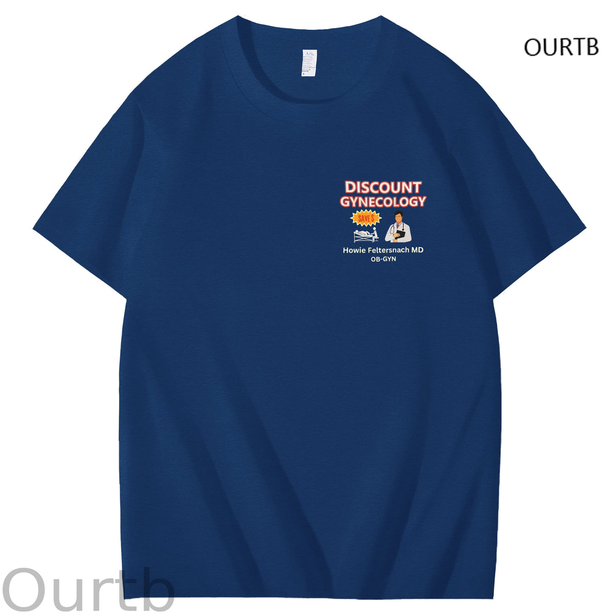 Discount Gynecology Howie Feltersnach MD OB-GYN Art Pattern Print T-Shirt