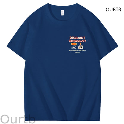Discount Gynecology Howie Feltersnach MD OB-GYN Art Pattern Print T-Shirt