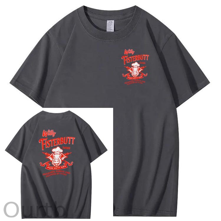 Willy Fisterbutt Pattern Printing Print Crew Neck T-Shirt