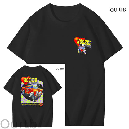 Hooker Headers Art Pattern Print T-Shirt