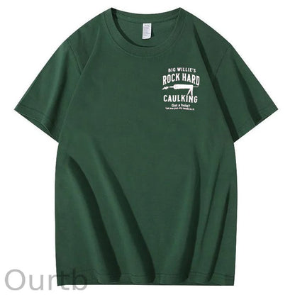 Big Willie’s Rock Pattern Print Crew Neck T-Shirt