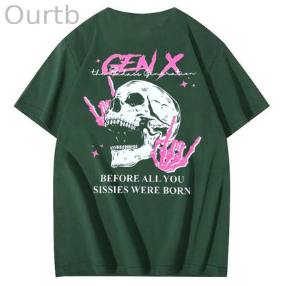 Before All You Sissies Were  Born Print Pattern Crew Neck T-Shirt