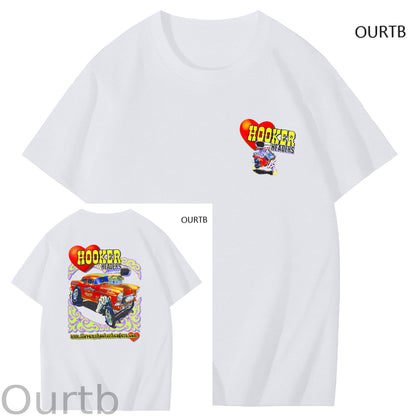 Hooker Headers Art Pattern Print T-Shirt