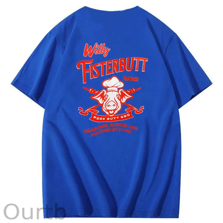 Willy Fisterbutt Pattern Printing Print Crew Neck T-Shirt