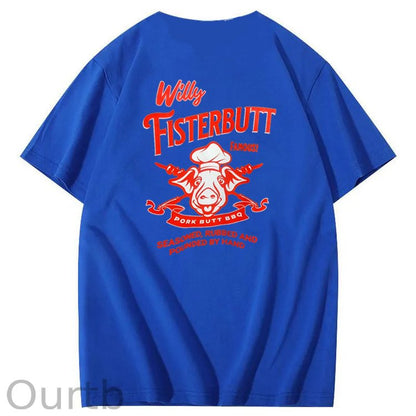 Willy Fisterbutt Pattern Printing Print Crew Neck T-Shirt