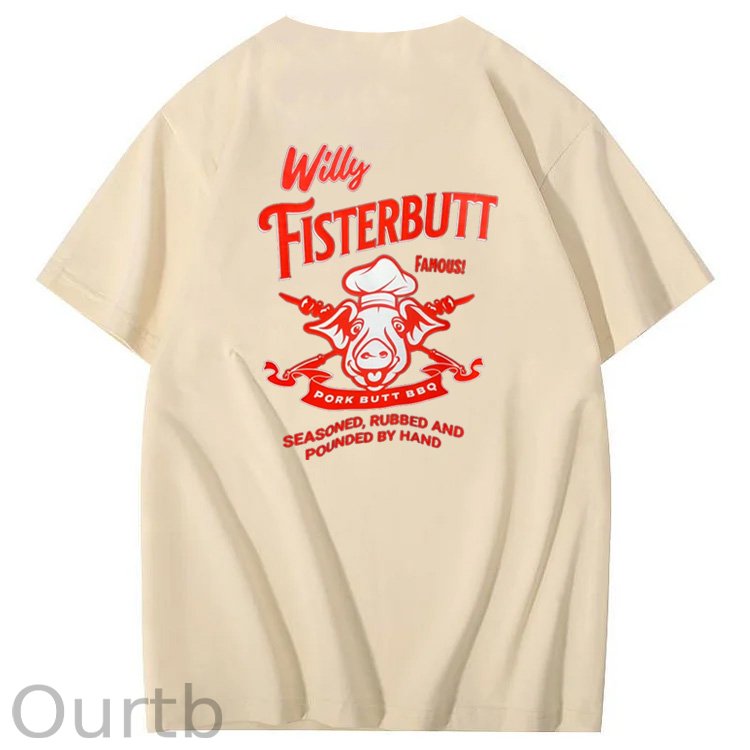 Willy Fisterbutt Pattern Printing Print Crew Neck T-Shirt