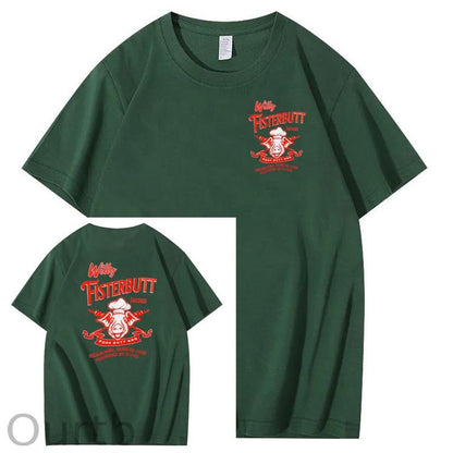 Willy Fisterbutt Pattern Printing Print Crew Neck T-Shirt