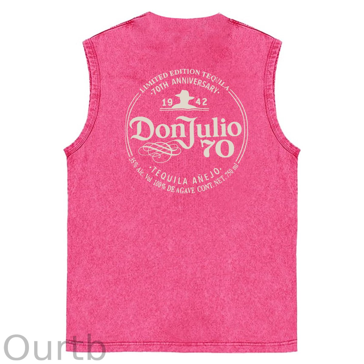70th Anniversary Pattern Sleeveless Cotton Washed Printed Loose Vest