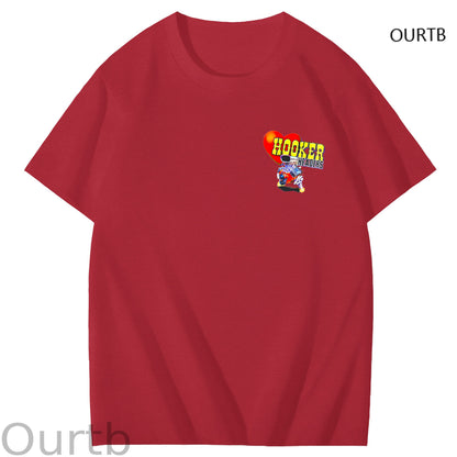 Hooker Headers Art Pattern Print T-Shirt