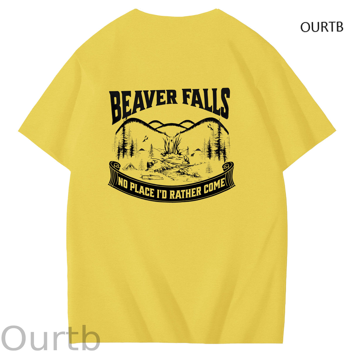 Beaver Falls No Place I'd Rather Come Funny Adoult Art Pattern Print T-Shirt