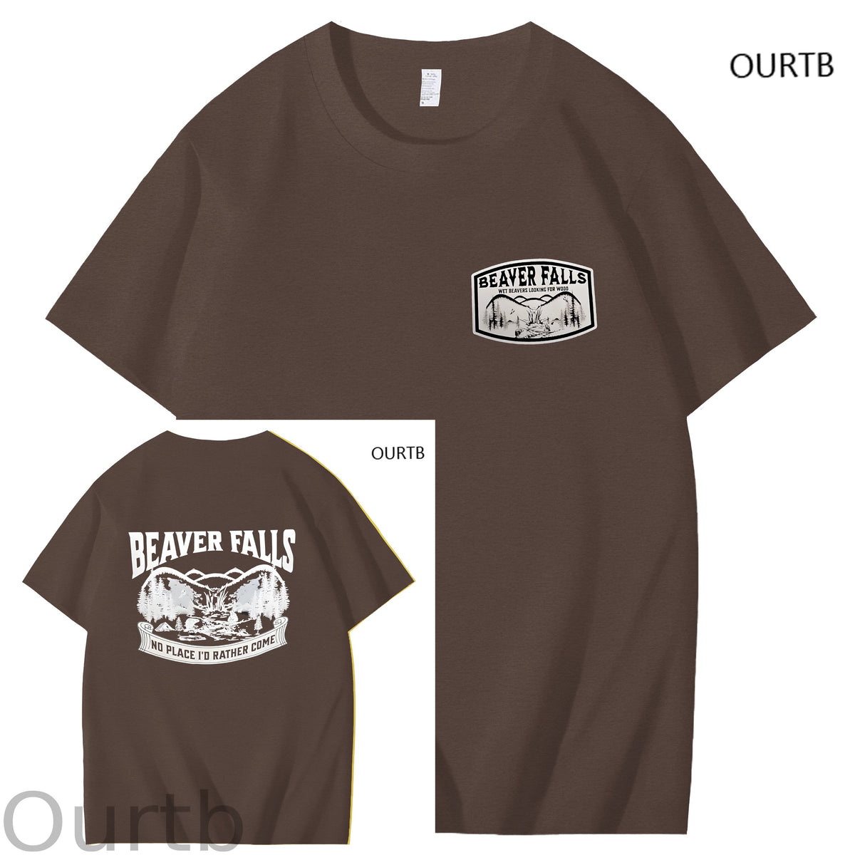 Beaver Falls No Place I'd Rather Come Funny Adoult Art Pattern Print T-Shirt