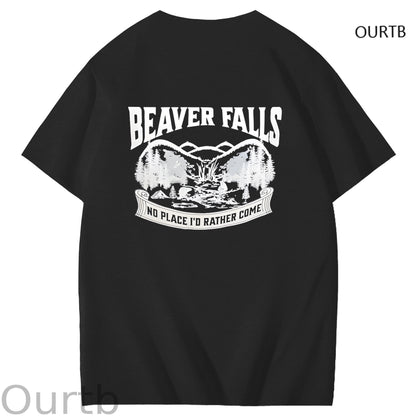 Beaver Falls No Place I'd Rather Come Funny Adoult Art Pattern Print T-Shirt